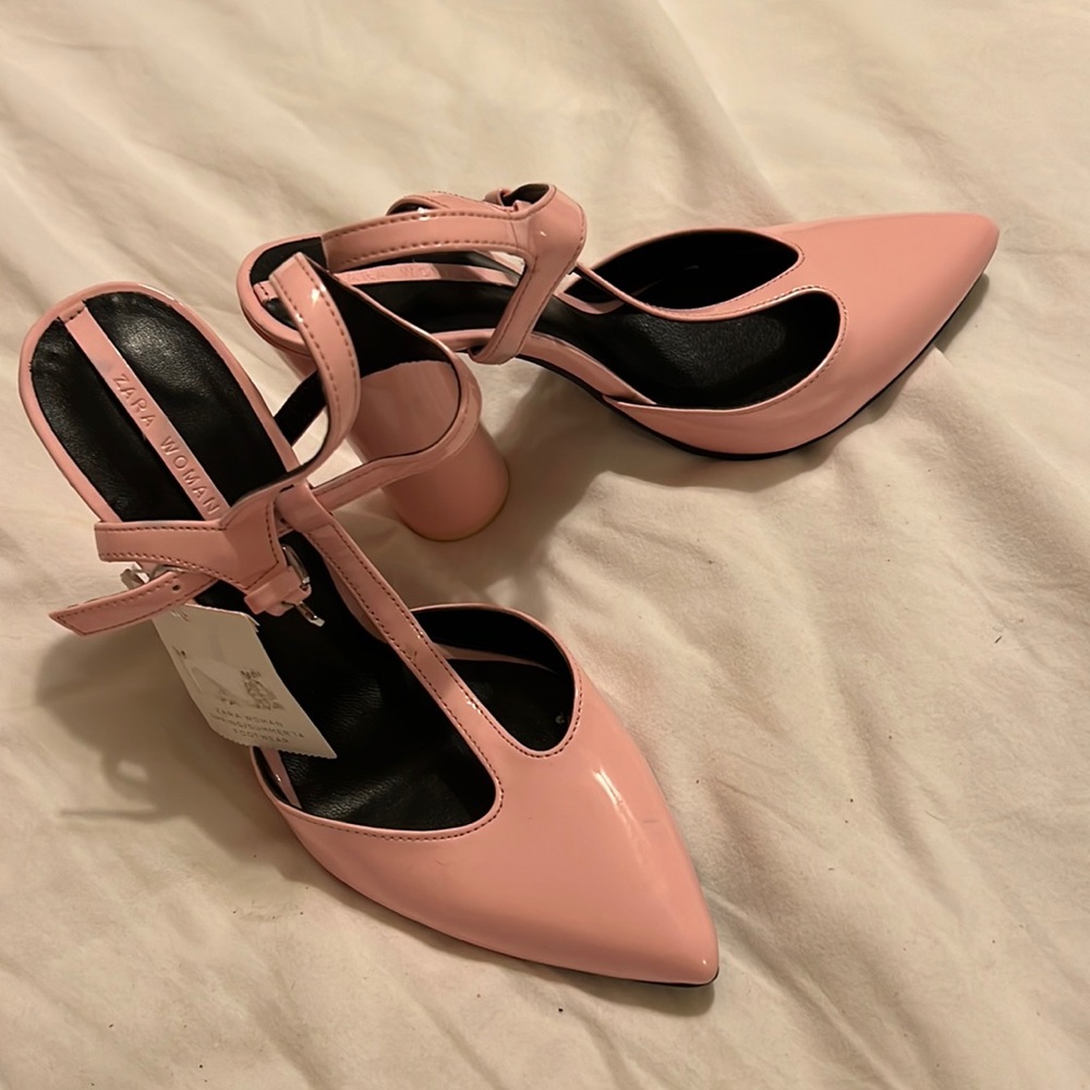 Baby pink Zara Heels size 7